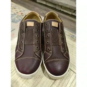 Spenco Women's Brown Leather Slip-On Sneakers Size 9.5W Casual Orthotic Support